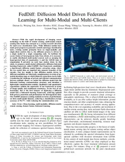 FedDiff: Diffusion Model Driven Federated Learning for Multi-Modal and
  Multi-Clients