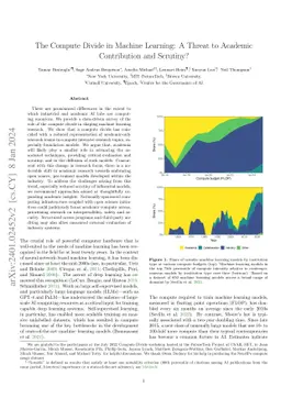 The Compute Divide in Machine Learning: A Threat to Academic
  Contribution and Scrutiny?