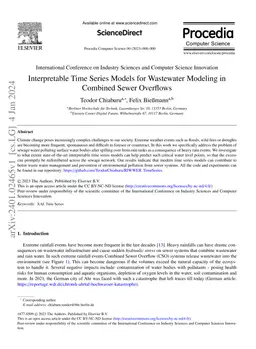 Interpretable Time Series Models for Wastewater Modeling in Combined
  Sewer Overflows