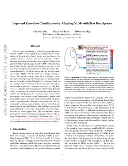 Improved Zero-Shot Classification by Adapting VLMs with Text
  Descriptions