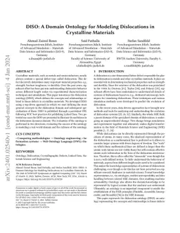 DISO: A Domain Ontology for Modeling Dislocations in Crystalline
  Materials