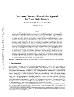 Guaranteed Nonconvex Factorization Approach for Tensor Train Recovery