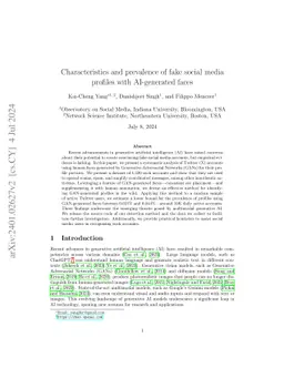 Characteristics and prevalence of fake social media profiles with
  AI-generated faces