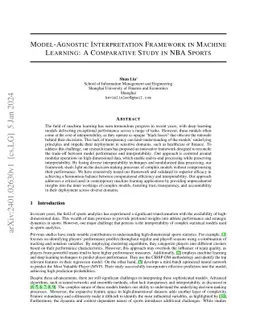 Model-Agnostic Interpretation Framework in Machine Learning: A
  Comparative Study in NBA Sports