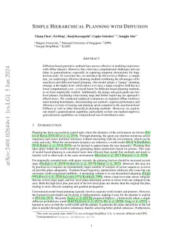 Simple Hierarchical Planning with Diffusion