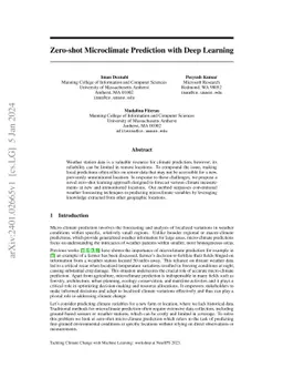 Zero-shot Microclimate Prediction with Deep Learning