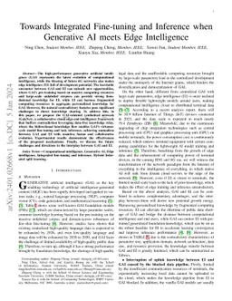 Towards Integrated Fine-tuning and Inference when Generative AI meets
  Edge Intelligence