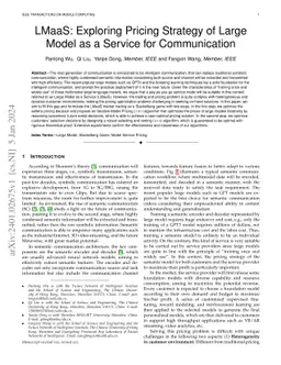LMaaS: Exploring Pricing Strategy of Large Model as a Service for
  Communication