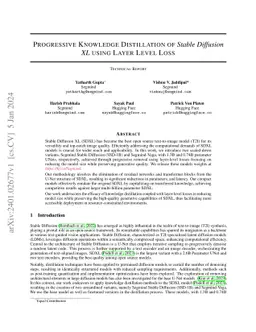 Progressive Knowledge Distillation Of Stable Diffusion XL Using Layer
  Level Loss