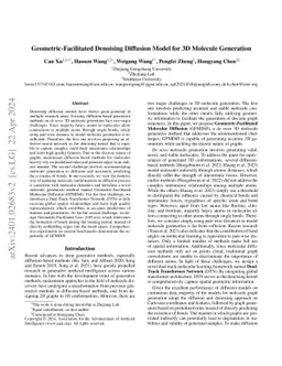 Geometric-Facilitated Denoising Diffusion Model for 3D Molecule
  Generation