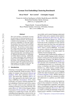 German Text Embedding Clustering Benchmark