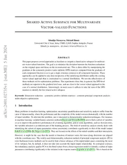 Shared active subspace for multivariate vector-valued functions