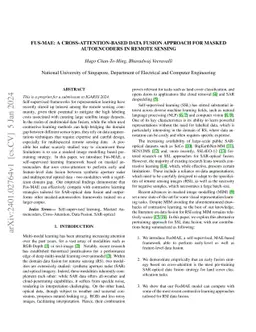 Fus-MAE: A cross-attention-based data fusion approach for Masked Autoencoders in remote sensing
