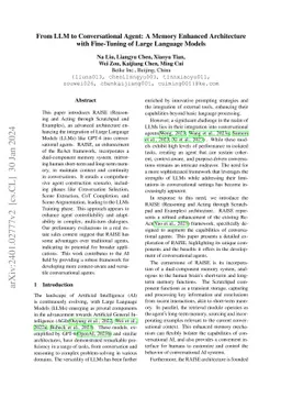 From LLM to Conversational Agent: A Memory Enhanced Architecture with
  Fine-Tuning of Large Language Models