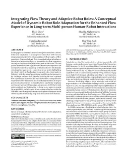 Integrating Flow Theory and Adaptive Robot Roles: A Conceptual Model of
  Dynamic Robot Role Adaptation for the Enhanced Flow Experience in Long-term
  Multi-person Human-Robot Interactions