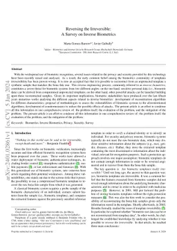 Reversing the Irreversible: A Survey on Inverse Biometrics