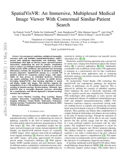 SpatialVisVR: An Immersive, Multiplexed Medical Image Viewer With
  Contextual Similar-Patient Search