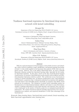 Nonlinear functional regression by functional deep neural network with kernel embedding