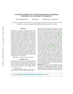A unified uncertainty-aware exploration: Combining epistemic and
  aleatory uncertainty