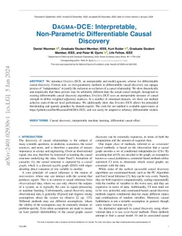 Dagma-DCE: Interpretable, Non-Parametric Differentiable Causal Discovery