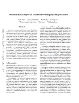 SPFormer: Enhancing Vision Transformer with Superpixel Representation
