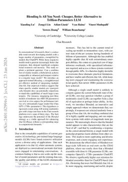 Blending Is All You Need: Cheaper, Better Alternative to
  Trillion-Parameters LLM