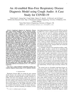 An AI-enabled Bias-Free Respiratory Disease Diagnosis Model using Cough
  Audio: A Case Study for COVID-19