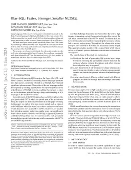 Blar-SQL: Faster, Stronger, Smaller NL2SQL