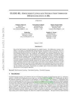 GLIDE-RL: Grounded Language Instruction through DEmonstration in RL