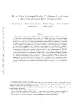 Krylov Cubic Regularized Newton: A Subspace Second-Order Method with
  Dimension-Free Convergence Rate