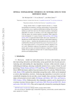 Optimal Nonparametric Inference on Network Effects with Dependent Edges