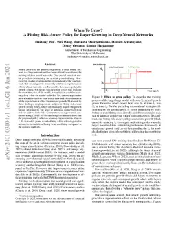 When To Grow? A Fitting Risk-Aware Policy for Layer Growing in Deep
  Neural Networks