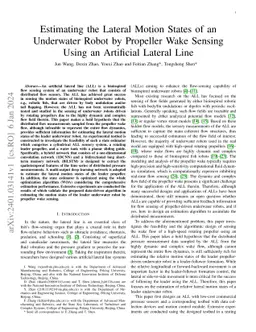 Estimating the Lateral Motion States of an Underwater Robot by Propeller
  Wake Sensing Using an Artificial Lateral Line