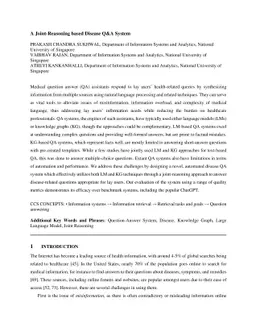 A Joint-Reasoning based Disease Q&A System
