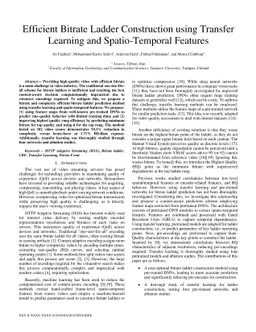 Efficient Bitrate Ladder Construction using Transfer Learning and
  Spatio-Temporal Features