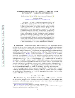 A Robbins--Monro Sequence That Can Exploit Prior Information For Faster
  Convergence