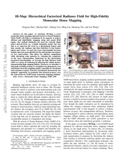Hi-Map: Hierarchical Factorized Radiance Field for High-Fidelity
  Monocular Dense Mapping