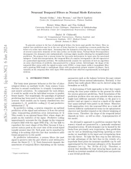 Neuronal Temporal Filters as Normal Mode Extractors