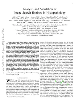 Analysis and Validation of Image Search Engines in Histopathology