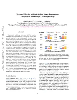 Towards Effective Multiple-in-One Image Restoration: A Sequential and
  Prompt Learning Strategy