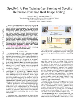 SpecRef: A Fast Training-free Baseline of Specific Reference-Condition
  Real Image Editing