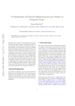 A Classification of Critical Configurations for any Number of Projective
  Views
