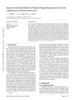 Segment Anything Model for Medical Image Segmentation: Current
  Applications and Future Directions