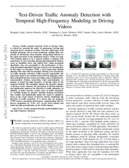 Text-Driven Traffic Anomaly Detection with Temporal High-Frequency
  Modeling in Driving Videos