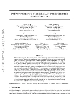 Privacy-Preserving in Blockchain-based Federated Learning Systems