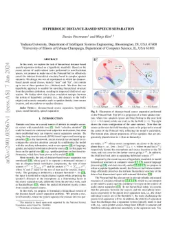 Hyperbolic Distance-Based Speech Separation