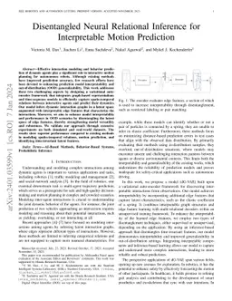 Disentangled Neural Relational Inference for Interpretable Motion
  Prediction