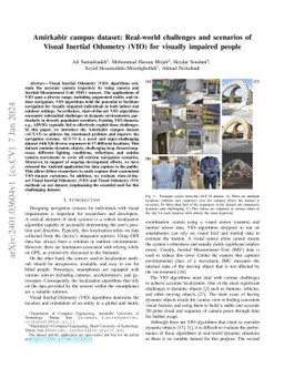 Amirkabir campus dataset: Real-world challenges and scenarios of Visual
  Inertial Odometry (VIO) for visually impaired people