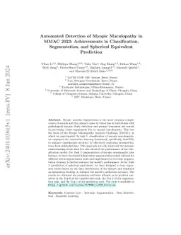 Automated Detection of Myopic Maculopathy in MMAC 2023: Achievements in
  Classification, Segmentation, and Spherical Equivalent Prediction