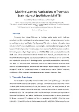 Machine Learning Applications in Traumatic Brain Injury: A Spotlight on
  Mild TBI